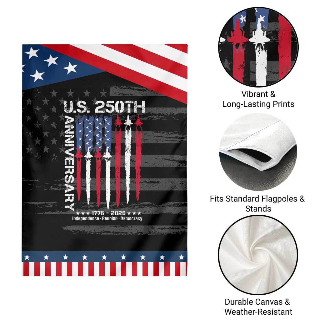 250th American Anniversary Garden Flag 250 Years America USA Flag Fighter Jets Patriotic Veterans TS10 Print Your Wear