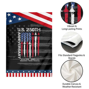 250th American Anniversary Garden Flag 250 Years America USA Flag Fighter Jets Patriotic Veterans TS10 Print Your Wear