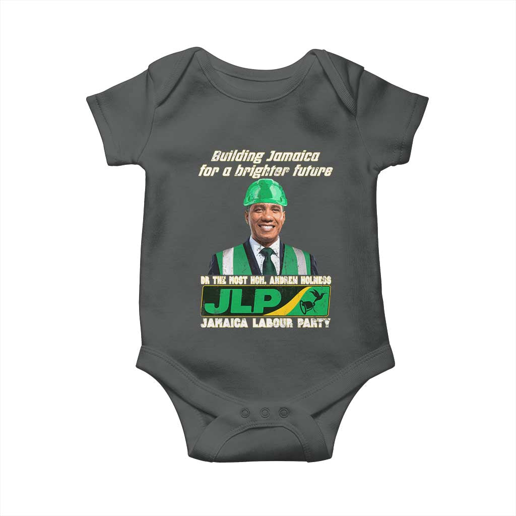 Jamaica Labour Party Baby Onesie Andrew Holness JLP Supporter Gifts TS10 Dark Heather Print Your Wear