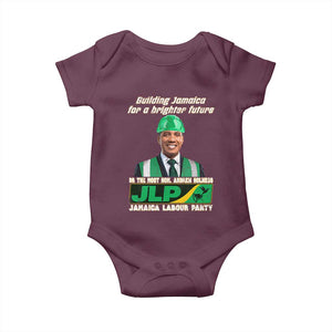 Jamaica Labour Party Baby Onesie Andrew Holness JLP Supporter Gifts TS10 Maroon Print Your Wear
