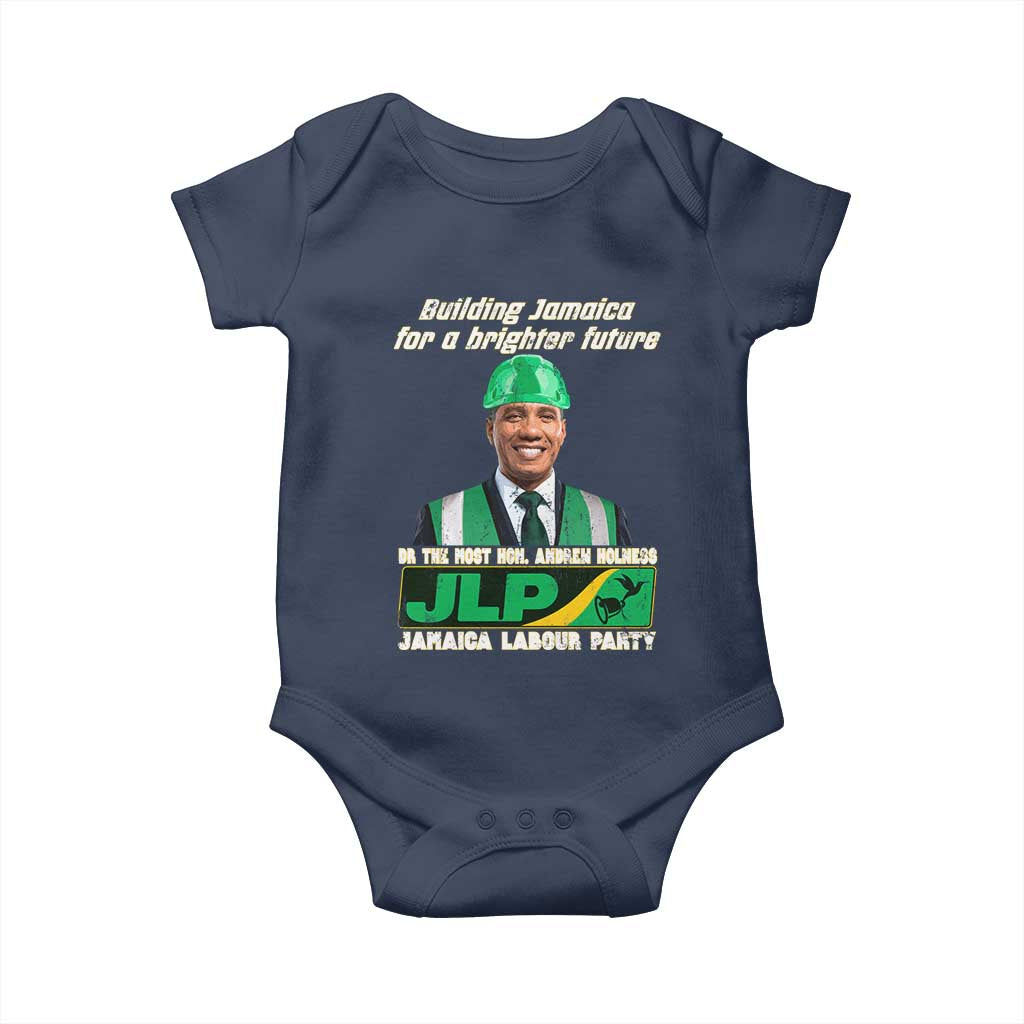 Jamaica Labour Party Baby Onesie Andrew Holness JLP Supporter Gifts TS10 Navy Print Your Wear
