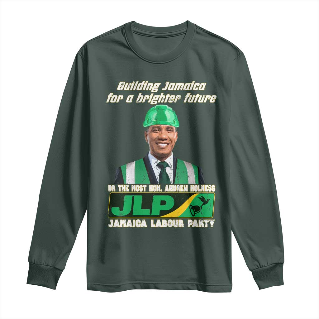 Jamaica Labour Party Long Sleeve Shirt Andrew Holness JLP Supporter Gifts TS10 Dark Forest Green Print Your Wear