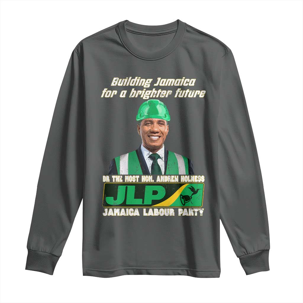 Jamaica Labour Party Long Sleeve Shirt Andrew Holness JLP Supporter Gifts TS10 Dark Heather Print Your Wear