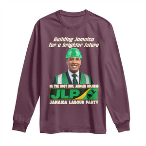 Jamaica Labour Party Long Sleeve Shirt Andrew Holness JLP Supporter Gifts TS10 Maroon Print Your Wear