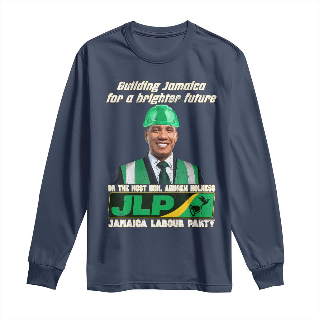 Jamaica Labour Party Long Sleeve Shirt Andrew Holness JLP Supporter Gifts TS10 Navy Print Your Wear