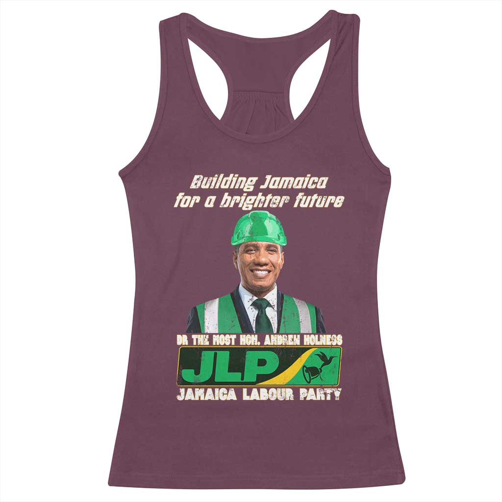 Jamaica Labour Party Racerback Tank Top Andrew Holness JLP Supporter Gifts TS10 Maroon Print Your Wear