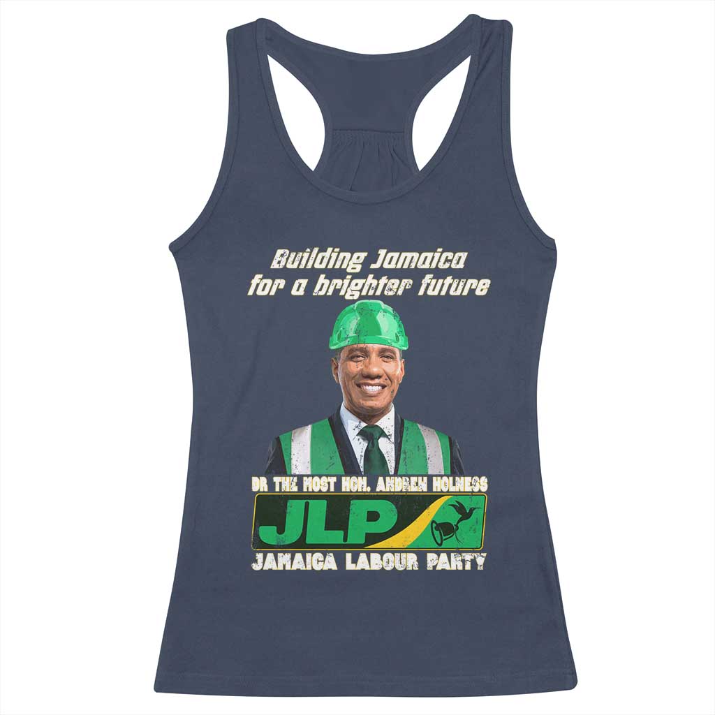 Jamaica Labour Party Racerback Tank Top Andrew Holness JLP Supporter Gifts TS10 Navy Print Your Wear