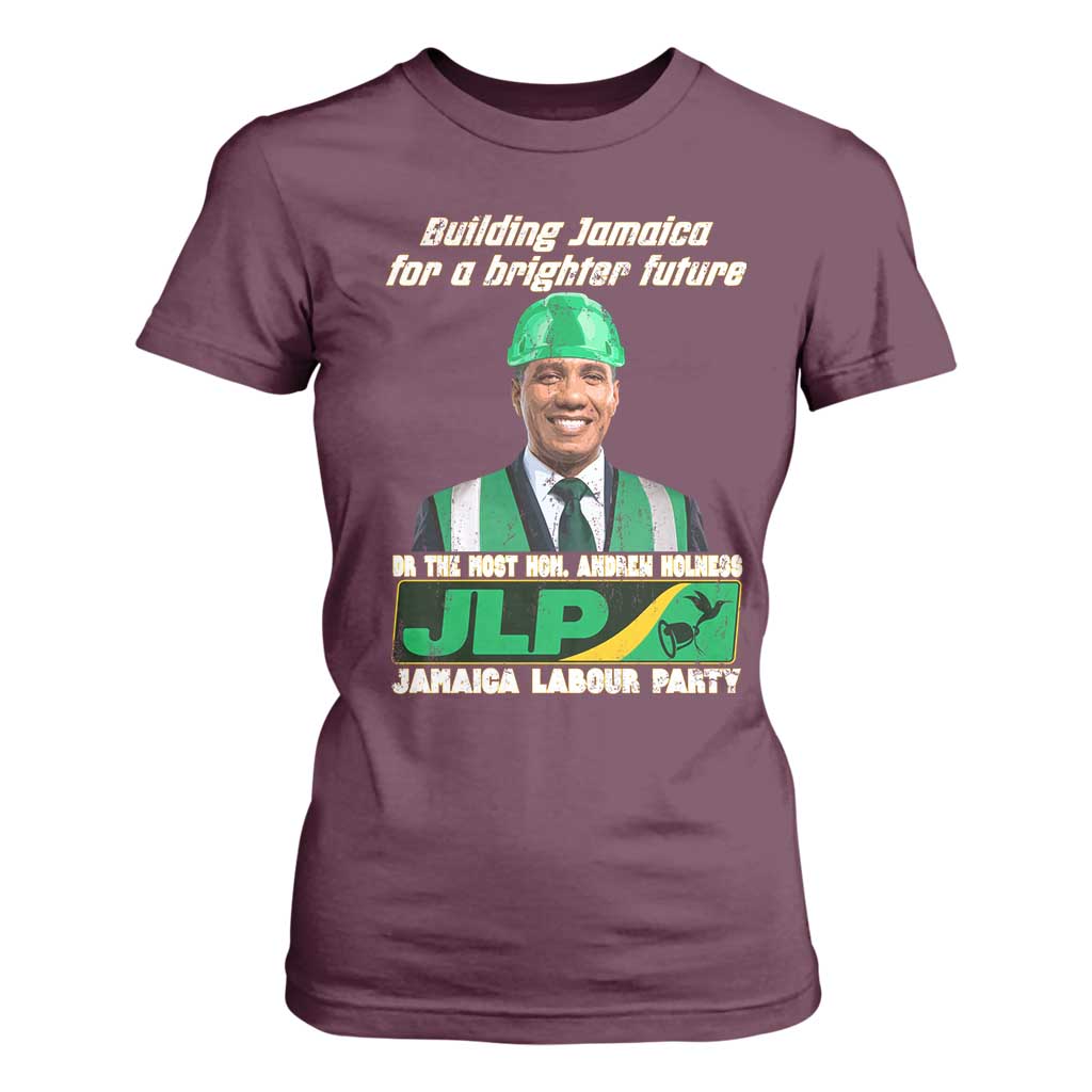 Jamaica Labour Party T Shirt For Women Andrew Holness JLP Supporter Gifts TS10 Maroon Print Your Wear