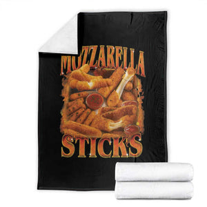 Mozzarella Sticks Throw Blanket Funny Foodie Meme Snack Lover Vintage 90s TS10 Black Print Your Wear