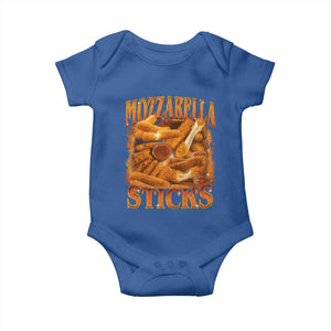 Mozzarella Sticks Baby Onesie Funny Foodie Meme Snack Lover Vintage 90s TS10 Royal Blue Print Your Wear