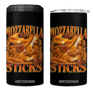 Mozzarella Sticks 4 in 1 Can Cooler Tumbler Funny Foodie Meme Snack Lover Vintage 90s TS10 One Size: 16 oz Black Print Your Wear