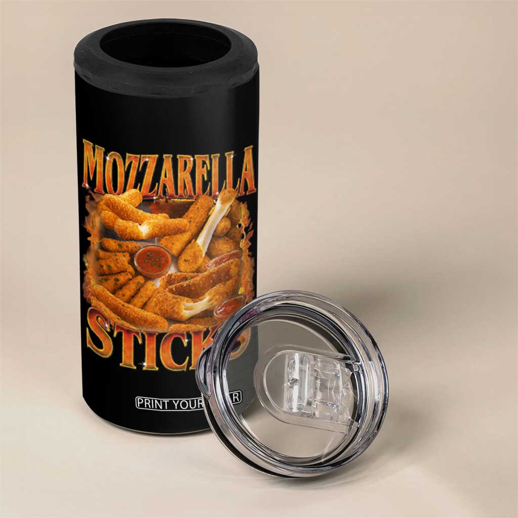 Mozzarella Sticks 4 in 1 Can Cooler Tumbler Funny Foodie Meme Snack Lover Vintage 90s TS10 Print Your Wear
