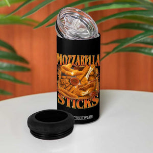 Mozzarella Sticks 4 in 1 Can Cooler Tumbler Funny Foodie Meme Snack Lover Vintage 90s TS10 Print Your Wear