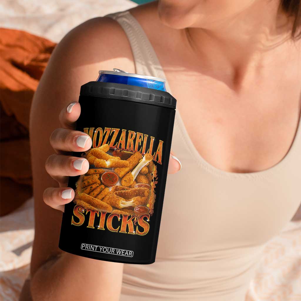 Mozzarella Sticks 4 in 1 Can Cooler Tumbler Funny Foodie Meme Snack Lover Vintage 90s TS10 Print Your Wear