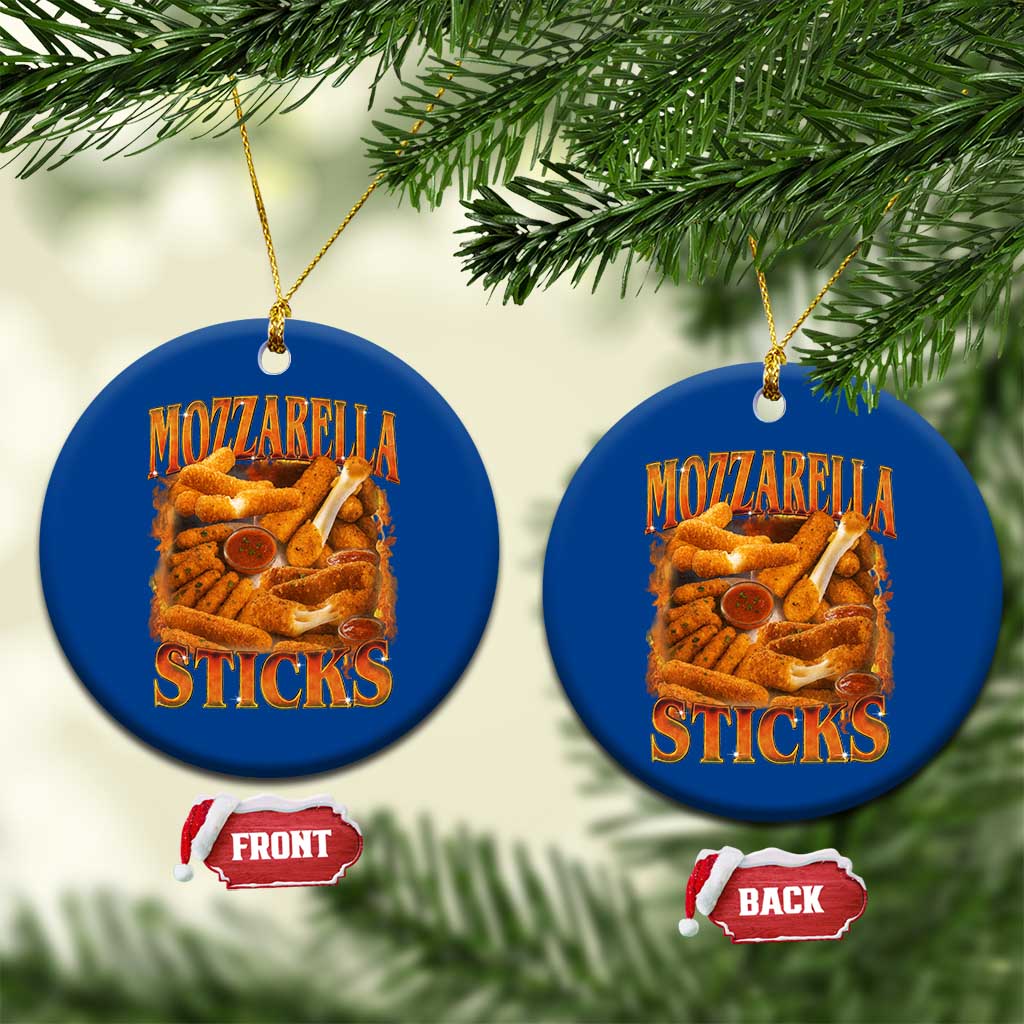 Mozzarella Sticks Ceramic Ornament Funny Foodie Meme Snack Lover Vintage 90s TS10 1pc Blue Print Your Wear
