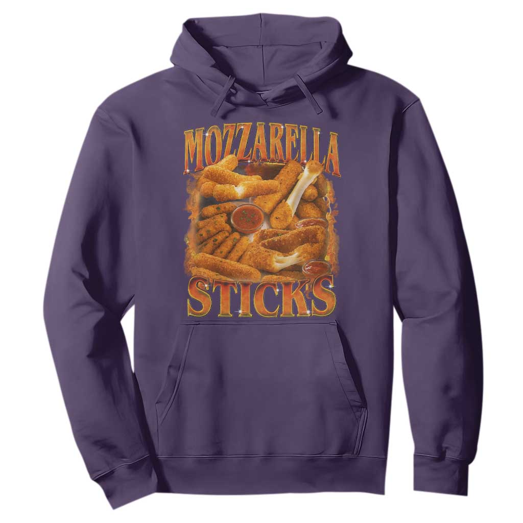 Mozzarella Sticks Hoodie Funny Foodie Meme Snack Lover Vintage 90s TS10 Purple Print Your Wear
