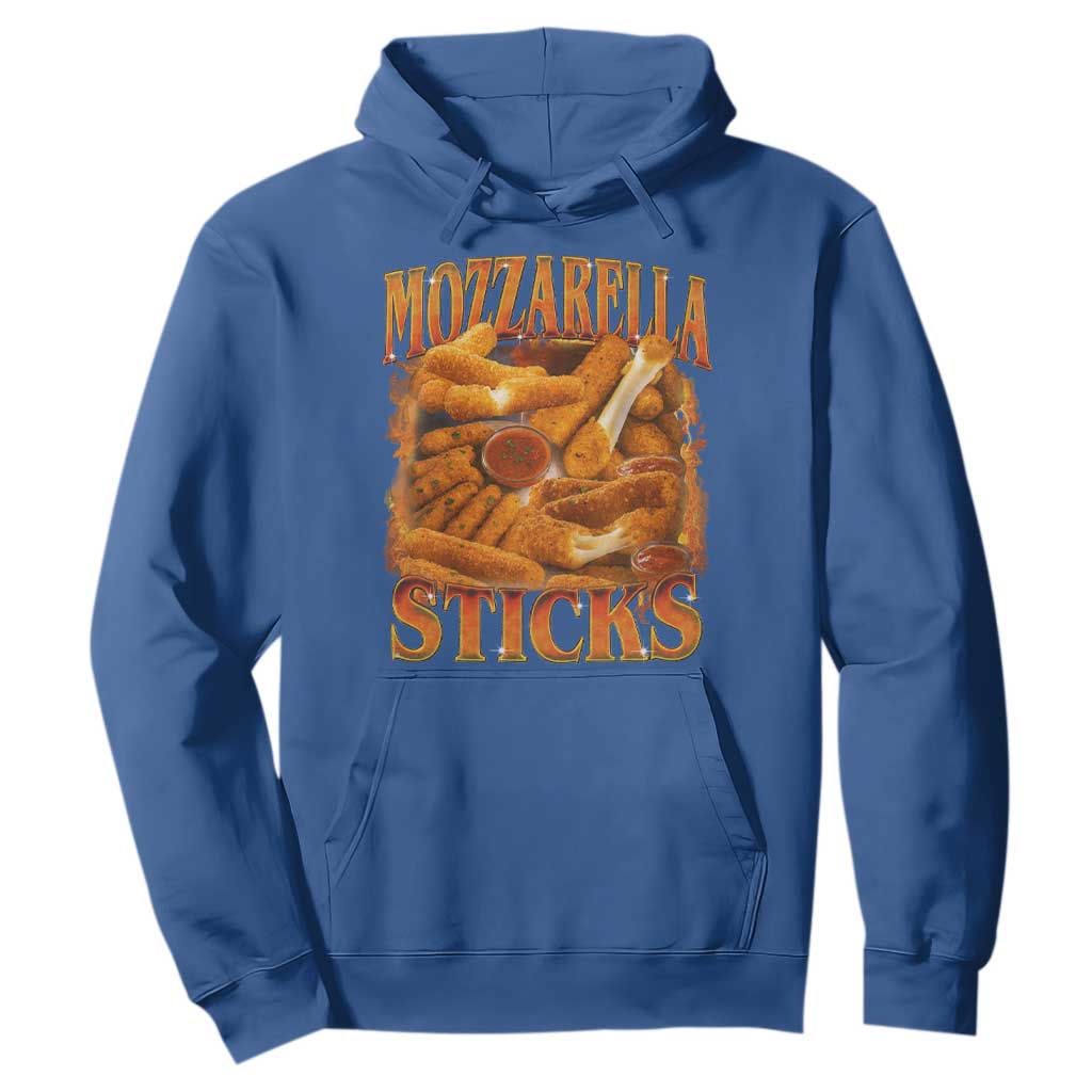 Mozzarella Sticks Hoodie Funny Foodie Meme Snack Lover Vintage 90s TS10 Royal Blue Print Your Wear