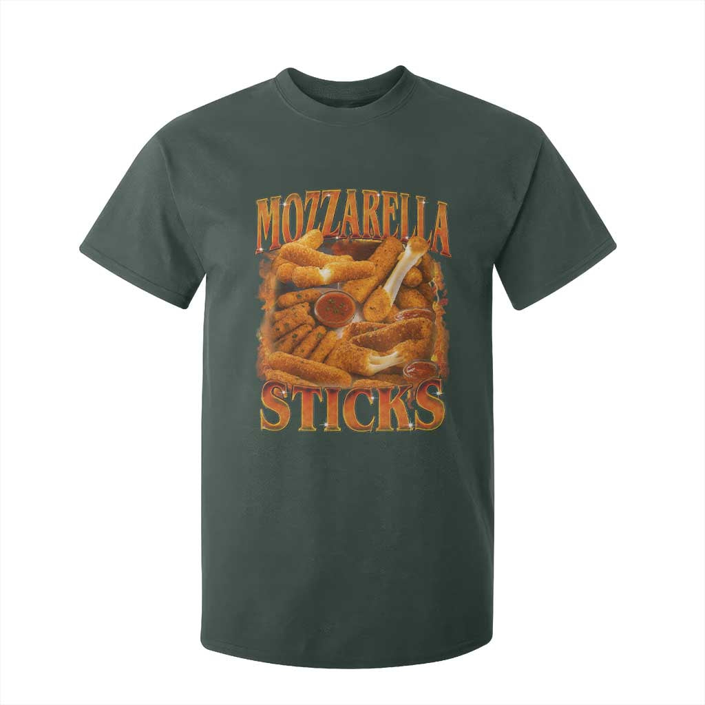 Mozzarella Sticks T Shirt For Kid Funny Foodie Meme Snack Lover Vintage 90s TS10 Dark Forest Green Print Your Wear