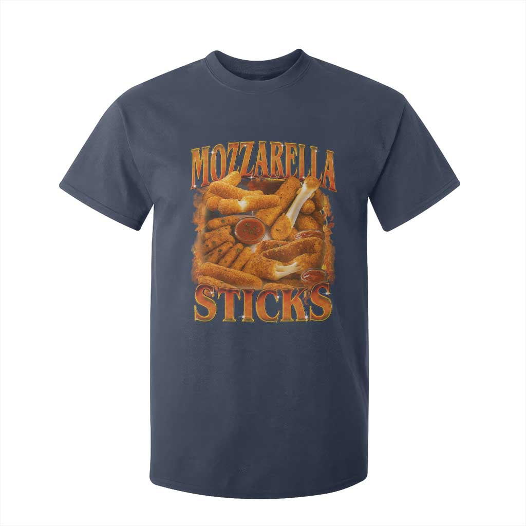 Mozzarella Sticks T Shirt For Kid Funny Foodie Meme Snack Lover Vintage 90s TS10 Navy Print Your Wear