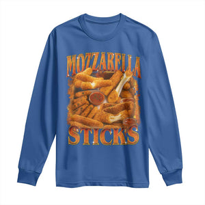 Mozzarella Sticks Long Sleeve Shirt Funny Foodie Meme Snack Lover Vintage 90s TS10 Royal Blue Print Your Wear