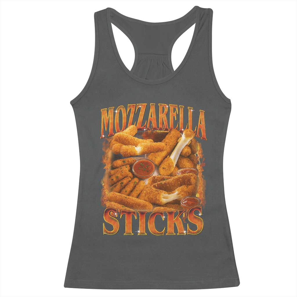 Mozzarella Sticks Racerback Tank Top Funny Foodie Meme Snack Lover Vintage 90s TS10 Dark Heather Print Your Wear