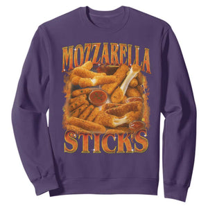 Mozzarella Sticks Sweatshirt Funny Foodie Meme Snack Lover Vintage 90s TS10 Purple Print Your Wear