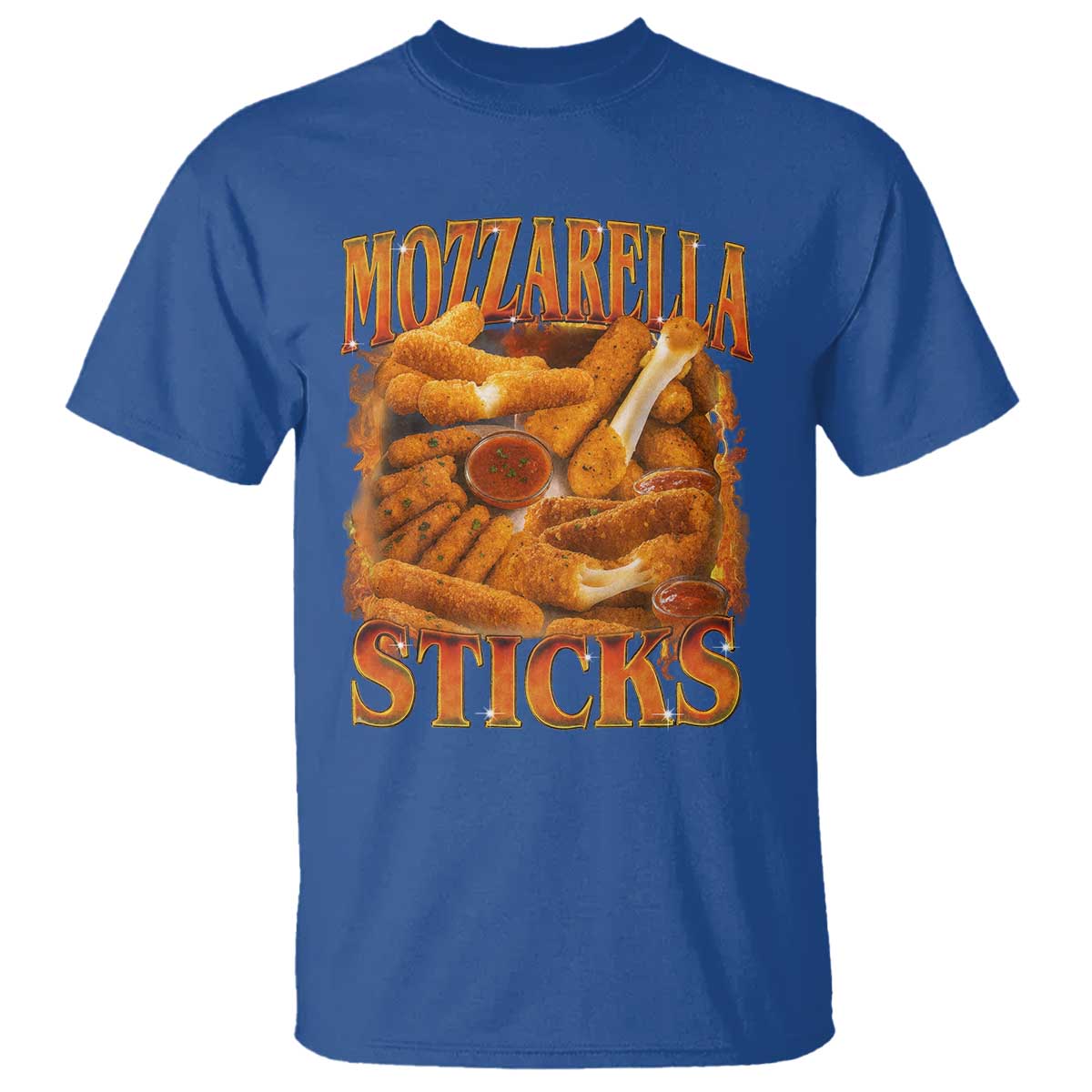 Mozzarella Sticks T Shirt Funny Foodie Meme Snack Lover Vintage 90s TS10 Royal Blue Print Your Wear