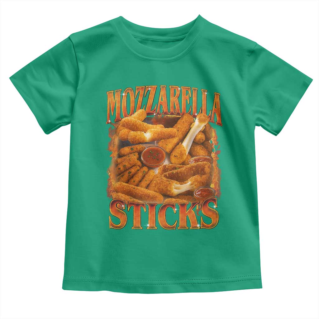 Mozzarella Sticks Toddler T Shirt Funny Foodie Meme Snack Lover Vintage 90s TS10 Irish Green Print Your Wear