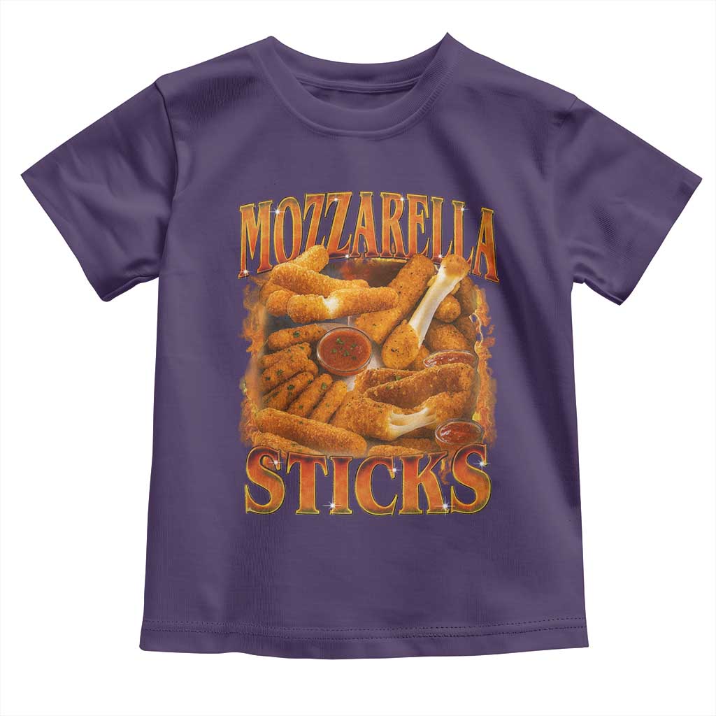 Mozzarella Sticks Toddler T Shirt Funny Foodie Meme Snack Lover Vintage 90s TS10 Purple Print Your Wear