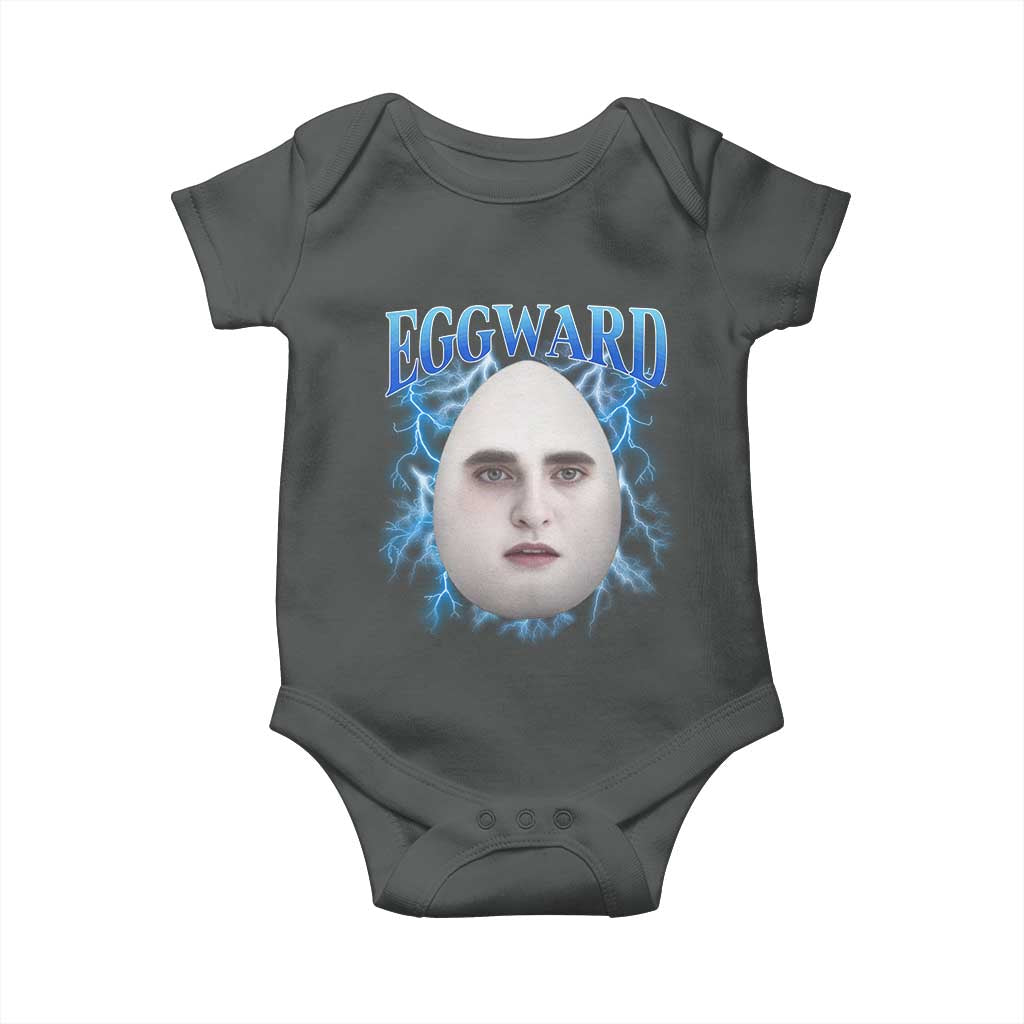 Eggward Baby Onesie Funny Unhinged Meme Gen Z Humor Bootleg Graphic TS10 Dark Heather Print Your Wear