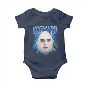 Eggward Baby Onesie Funny Unhinged Meme Gen Z Humor Bootleg Graphic TS10 Navy Print Your Wear