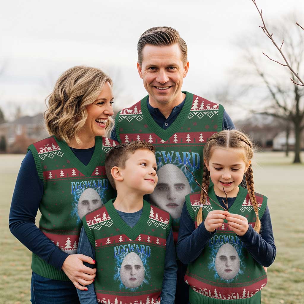 Eggward V-Neck Knit Sweater Vest Funny Unhinged Meme Gen Z Humor Bootleg Graphic TS10 Red Green Print Your Wear