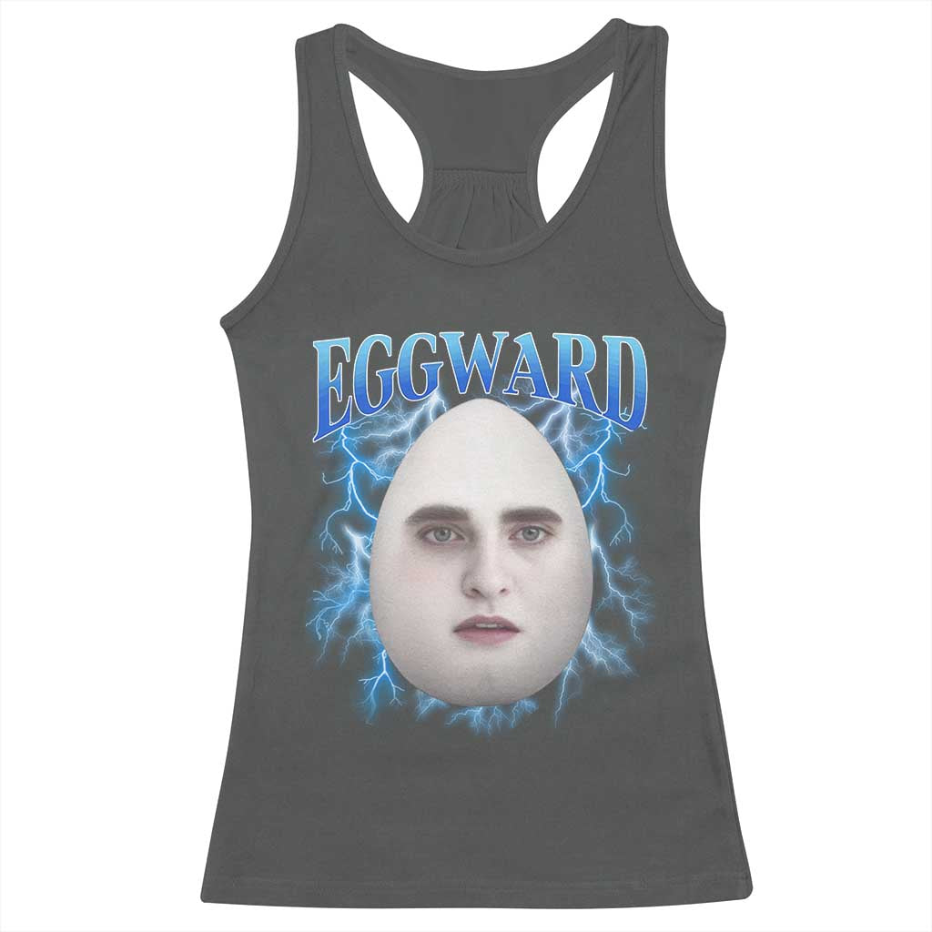 Eggward Racerback Tank Top Funny Unhinged Meme Gen Z Humor Bootleg Graphic TS10 Dark Heather Print Your Wear