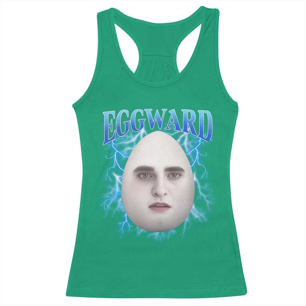 Eggward Racerback Tank Top Funny Unhinged Meme Gen Z Humor Bootleg Graphic TS10 Irish Green Print Your Wear