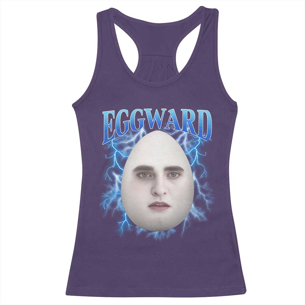 Eggward Racerback Tank Top Funny Unhinged Meme Gen Z Humor Bootleg Graphic TS10 Purple Print Your Wear