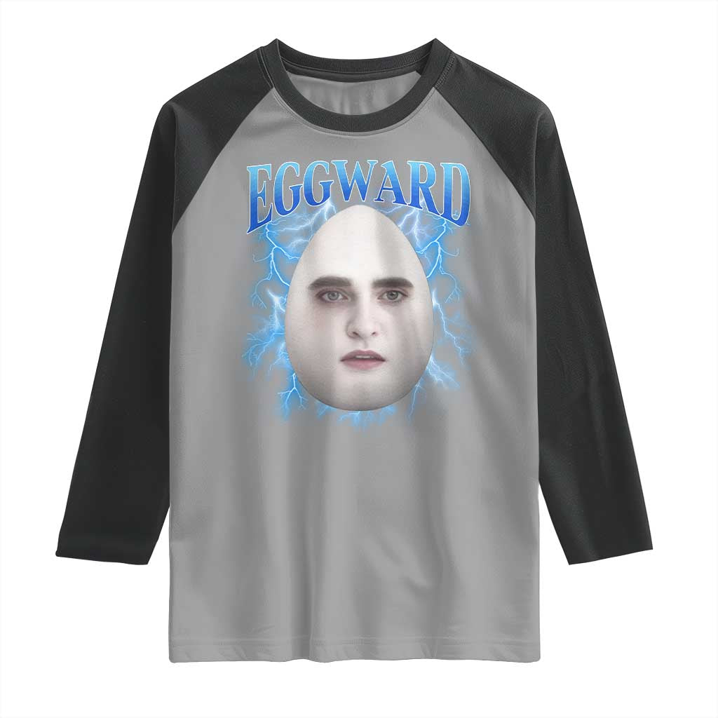 Eggward Raglan Shirt Funny Unhinged Meme Gen Z Humor Bootleg Graphic TS10 Sport Gray Black Print Your Wear