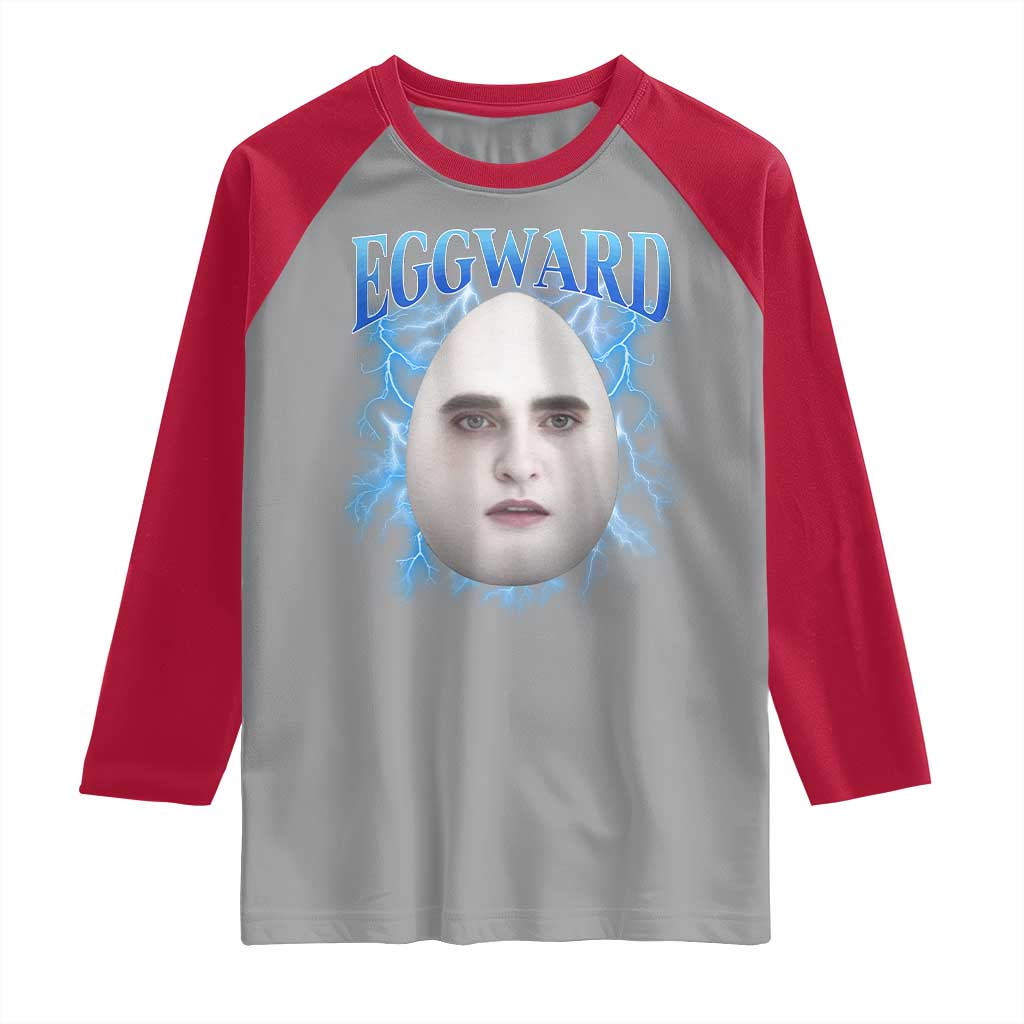Eggward Raglan Shirt Funny Unhinged Meme Gen Z Humor Bootleg Graphic TS10 Sport Gray Red Print Your Wear