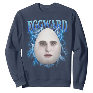 Eggward Sweatshirt Funny Unhinged Meme Gen Z Humor Bootleg Graphic TS10 Navy Print Your Wear