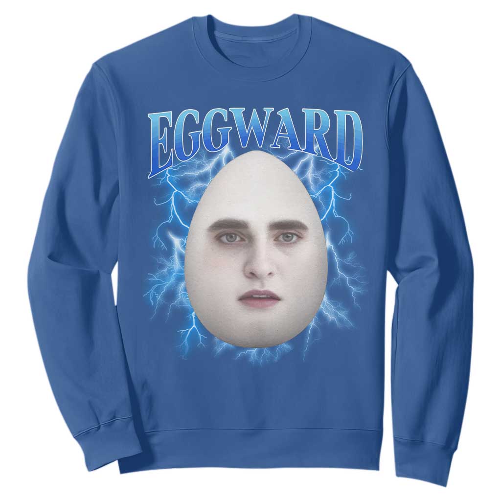 Eggward Sweatshirt Funny Unhinged Meme Gen Z Humor Bootleg Graphic TS10 Royal Blue Print Your Wear