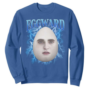 Eggward Sweatshirt Funny Unhinged Meme Gen Z Humor Bootleg Graphic TS10 Royal Blue Print Your Wear