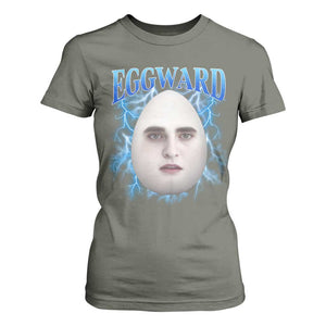 Eggward T Shirt For Women Funny Unhinged Meme Gen Z Humor Bootleg Graphic TS10 Military Green Print Your Wear