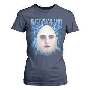 Eggward T Shirt For Women Funny Unhinged Meme Gen Z Humor Bootleg Graphic TS10 Navy Print Your Wear