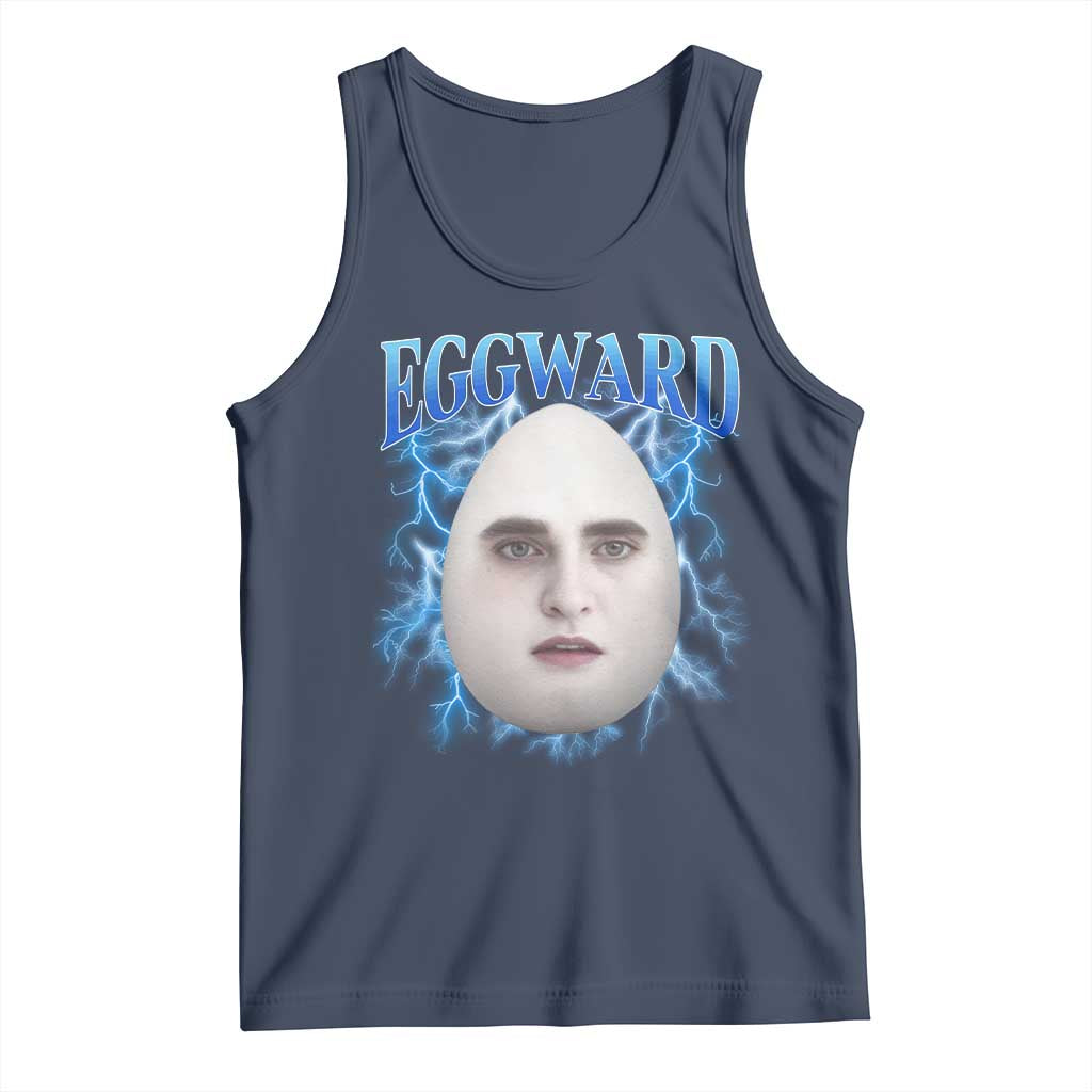 Eggward Tank Top Funny Unhinged Meme Gen Z Humor Bootleg Graphic TS10 Navy Print Your Wear