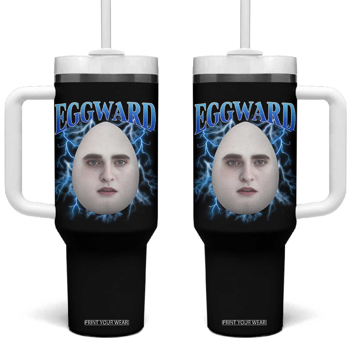 Eggward Tumbler With Handle Funny Unhinged Meme Gen Z Humor Bootleg Graphic TS10 One Size: 40 oz Black Print Your Wear