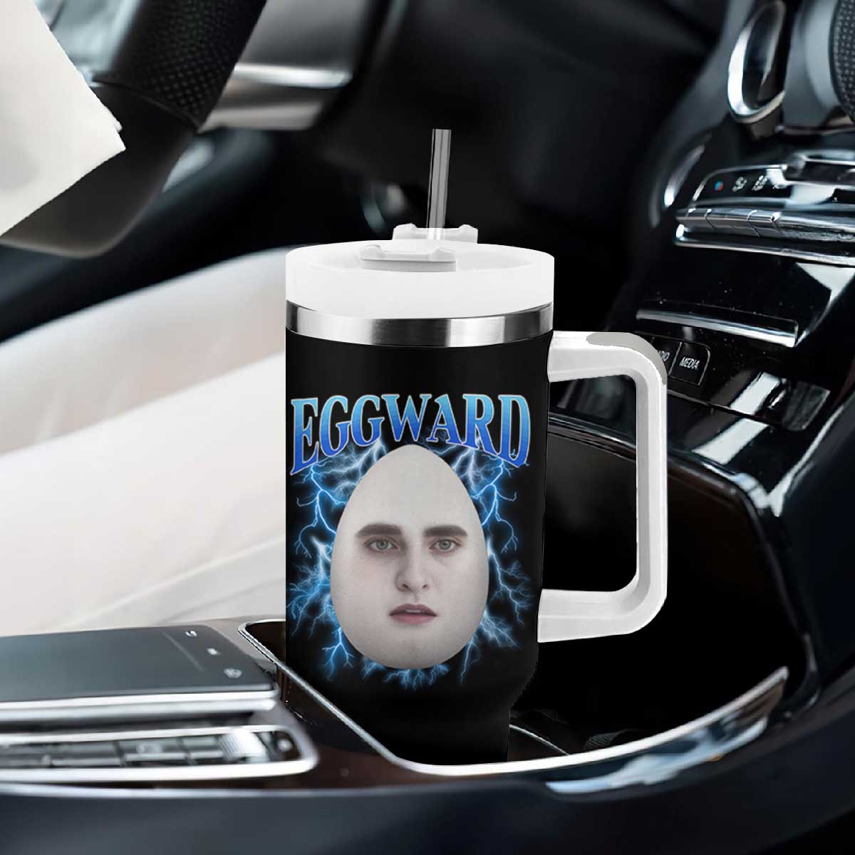 Eggward Tumbler With Handle Funny Unhinged Meme Gen Z Humor Bootleg Graphic TS10 Print Your Wear