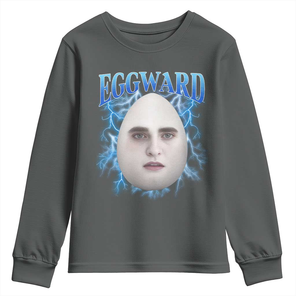 Eggward Youth Sweatshirt Funny Unhinged Meme Gen Z Humor Bootleg Graphic TS10 Dark Heather Print Your Wear