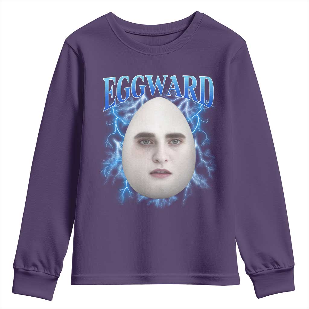 Eggward Youth Sweatshirt Funny Unhinged Meme Gen Z Humor Bootleg Graphic TS10 Purple Print Your Wear
