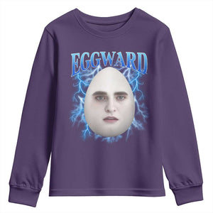 Eggward Youth Sweatshirt Funny Unhinged Meme Gen Z Humor Bootleg Graphic TS10 Purple Print Your Wear