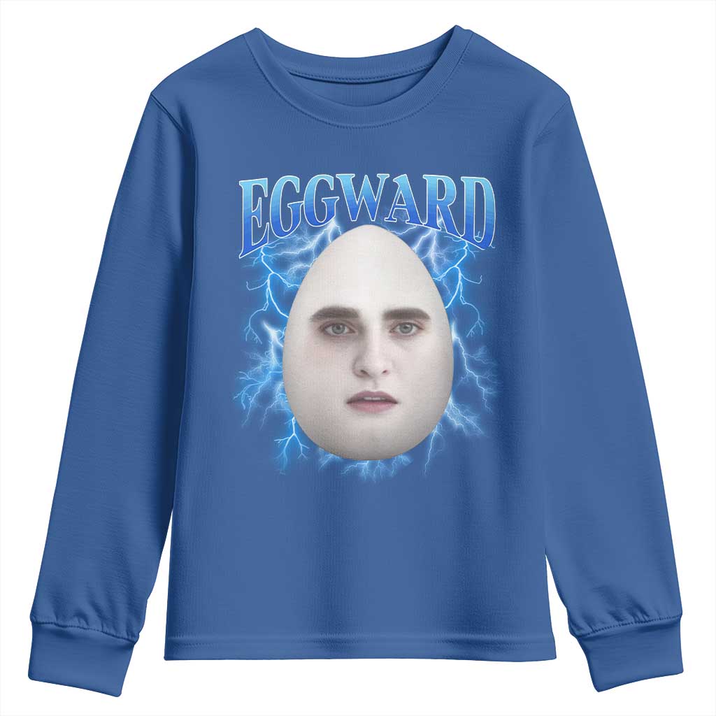 Eggward Youth Sweatshirt Funny Unhinged Meme Gen Z Humor Bootleg Graphic TS10 Royal Blue Print Your Wear