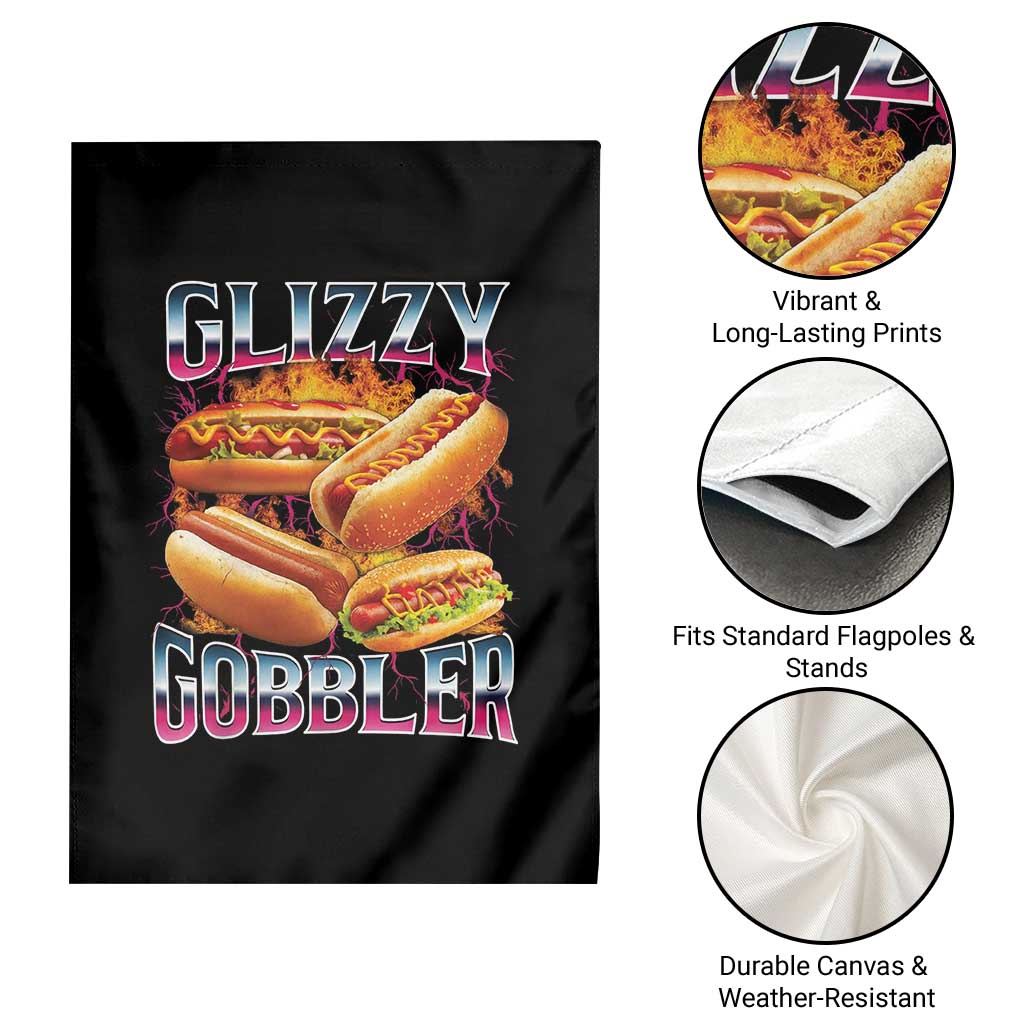 Glizzy Gobbler Garden Flag Vintage Hot Dog Meme Funny Foodie Gen Z TS10 Print Your Wear